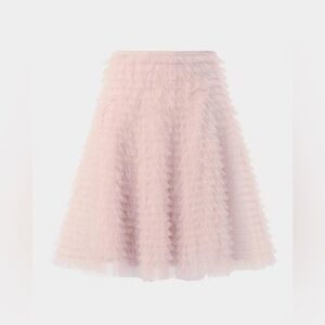 Akris New Tiered Ruffle Techno Tulle Skirt In Pale Pink Size US 6 $1,990.00